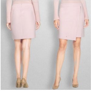 White House Black Market Pink Asymmetric Hem Zipper Detail Skirt Sz 4